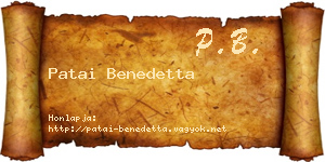 Patai Benedetta névjegykártya